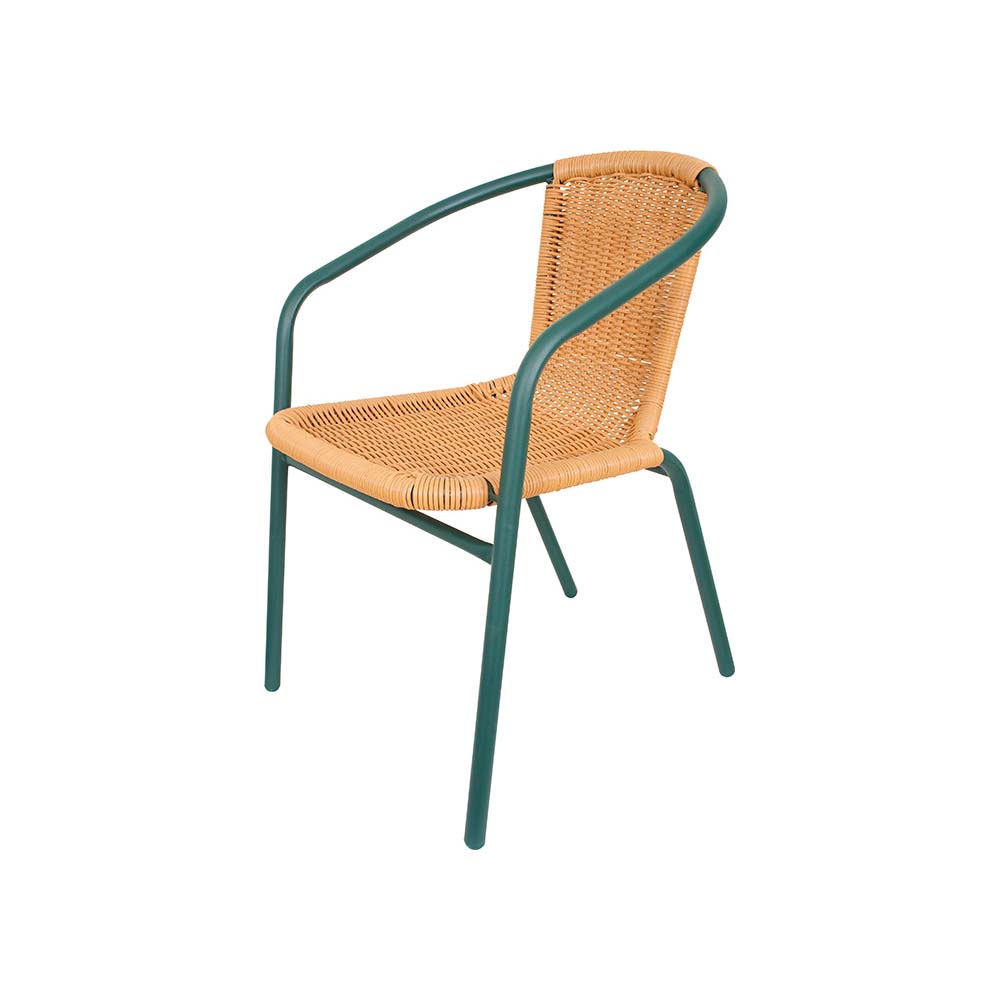 Καρέκλα Μεταλλική Rattan Πράσινη 18011 - buyeasy.gr