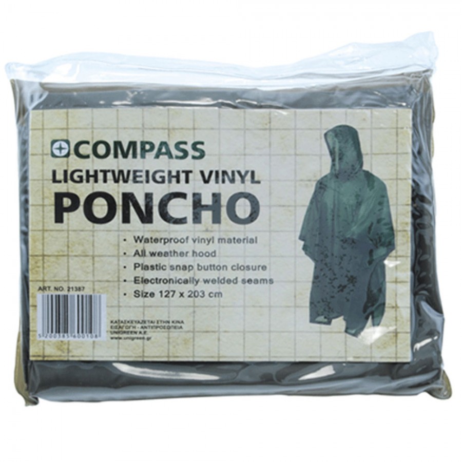 Αδιάβροχο Poncho Compass PVC Μπλε 127x203cm 21387