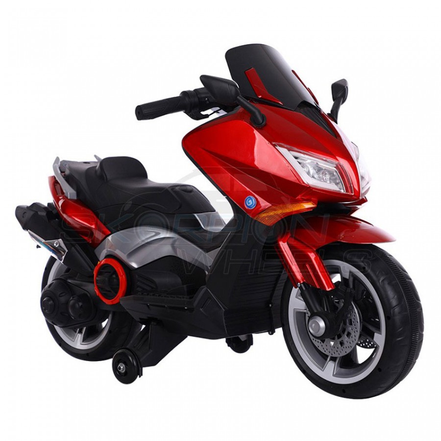 Ηλεκτροκίνητη Παιδική Μηχανή Scorpion Wheels Yamaha T-Max Style 12V Κόκκινη  5245091 - buyeasy.gr