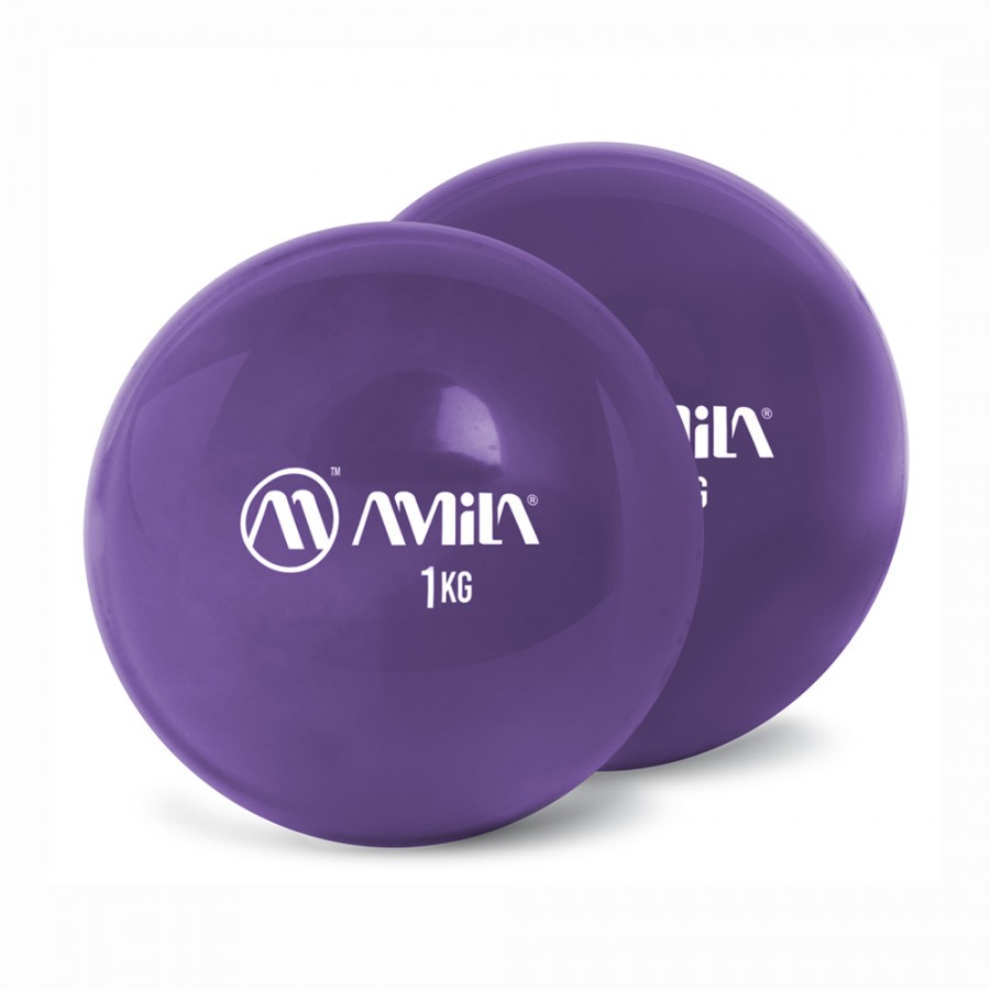 Μπάλα Pilates Palm Ball Two-Pack 1Kg Μωβ Amila 96712